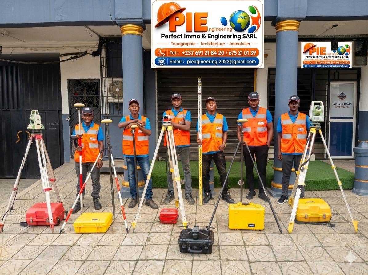Géomètre topographe utilisant une station totale